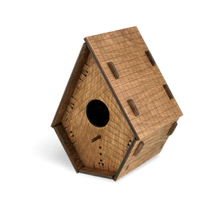 Wooden Bird House "Lines"