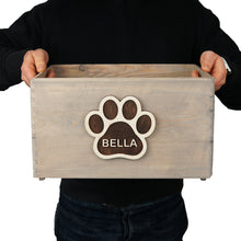 Load image into Gallery viewer, Personalized wooden dog toy box