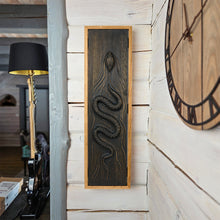 Load image into Gallery viewer, 3D Wooden Snake Wall Art, Oak Serpent Relief Sculpture with Detailed Carving for Home Decor, Gift Ideas, and Wall Displays