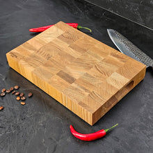 Load image into Gallery viewer, Handcrafted Oak Cutting Board for Kitchen, Charcuterie Serving Board for Parties, Rustic Gift for Food Lovers