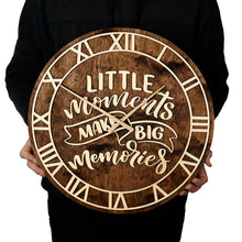 Load image into Gallery viewer, Hanging Round Wall Clock, Silent Wooden Clock