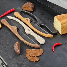 Load image into Gallery viewer, Personalized Sourdough Knife with Oak Handle, Handmade Bread Knife for Bakers, Perfect Kitchen Gift