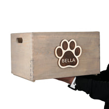 Load image into Gallery viewer, Personalized wooden dog toy box