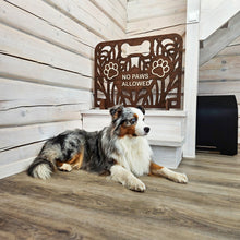Load image into Gallery viewer, Custom Wood Dog Stopper, Freestanding Divider for Home Spaces