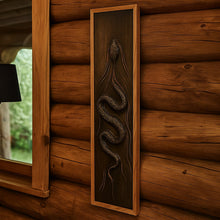 Load image into Gallery viewer, 3D Wooden Snake Wall Art, Oak Serpent Relief Sculpture with Detailed Carving for Home Decor, Gift Ideas, and Wall Displays