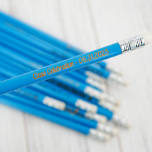 Load image into Gallery viewer, Blue Wooden HB Pencils with Eraser, High-Quality Writing Tool, Ideal Gift for Students and Artists