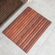 Load image into Gallery viewer, Personalized Wooden Shower Mat for Indoor &amp; Outdoor Use , Solid Thermo Ash Wood Bath Mat for Sauna &amp; Spa