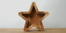 Load image into Gallery viewer, Wooden Piggy Bank Star (M, Brown, Engraving)