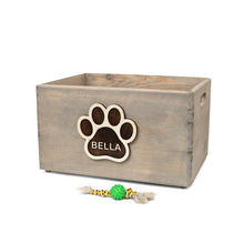 Load image into Gallery viewer, Personalized wooden dog toy box