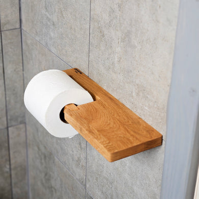 Wood Toilet Paper Holder with Shelf