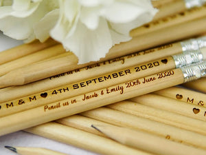 Personalized Natural Wooden HB Pencils - Custom Engraved Gift