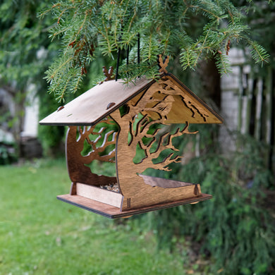 Wooden bird feeder 