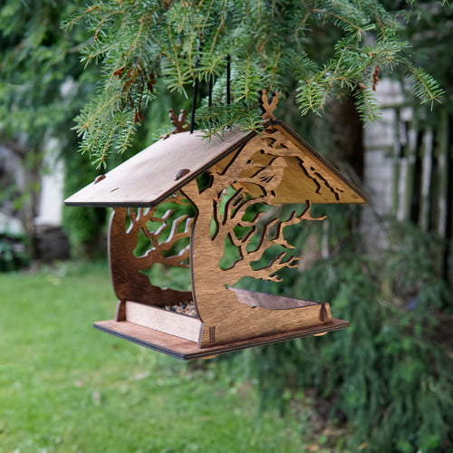 Wooden bird feeder 