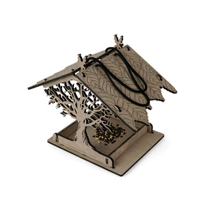 Durable Wooden Bird Feeder for Attracting Wild Birds, Birdwatching, and Garden Decor