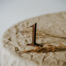 Load image into Gallery viewer, Set of 1-10 Wooden Table Numbers for Weddings and Special Events