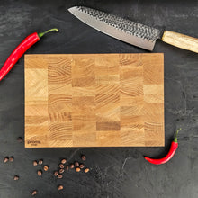 Load image into Gallery viewer, Handcrafted Oak Cutting Board for Kitchen, Charcuterie Serving Board for Parties, Rustic Gift for Food Lovers