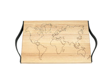 Load image into Gallery viewer, Natural Wood Cutting Board With Leather Handles (3 colors, personalization)