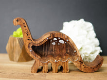 Load image into Gallery viewer, Wooden Piggy Bank Dinosaur (M, Engraving)