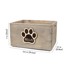 Load image into Gallery viewer, Personalized wooden dog toy box