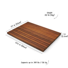 Load image into Gallery viewer, Personalized Wooden Shower Mat for Indoor &amp; Outdoor Use , Solid Thermo Ash Wood Bath Mat for Sauna &amp; Spa