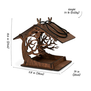 Wooden bird feeder "Sitting Bird"
