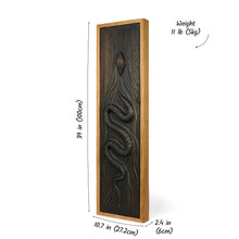 Load image into Gallery viewer, 3D Wooden Snake Wall Art, Oak Serpent Relief Sculpture with Detailed Carving for Home Decor, Gift Ideas, and Wall Displays