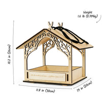 Load image into Gallery viewer, Rustic Wooden Bird Feeder, Outdoor Hanging Feeder for Wild Birds with Natural Wood Finish