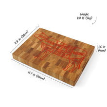 Load image into Gallery viewer, Rustic Oak Wood Cutting Board with Cow Design, Practical and Decorative Addition to Any Farmhouse Kitchen