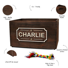 Load image into Gallery viewer, Storage dog toy box with name plate