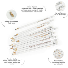 Load image into Gallery viewer, Personalized White Wooden HB Pencils - Custom Engraved Gift