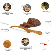 Load image into Gallery viewer, Personalized Sourdough Knife with Oak Handle, Handmade Bread Knife for Bakers, Perfect Kitchen Gift