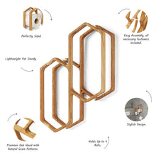 Load image into Gallery viewer, Wooden Toilet Paper Holder for 4-Roll Storage, Wall-Mounted Rack for Bathroom Organization