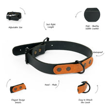 Load image into Gallery viewer, Leather dog collar with personalization