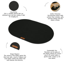 Load image into Gallery viewer, Oval Felt Table Placemats Set