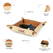 Load image into Gallery viewer, Leather valet tray with engraving