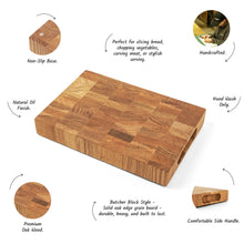 Load image into Gallery viewer, Handcrafted Oak Cutting Board for Kitchen, Charcuterie Serving Board for Parties, Rustic Gift for Food Lovers