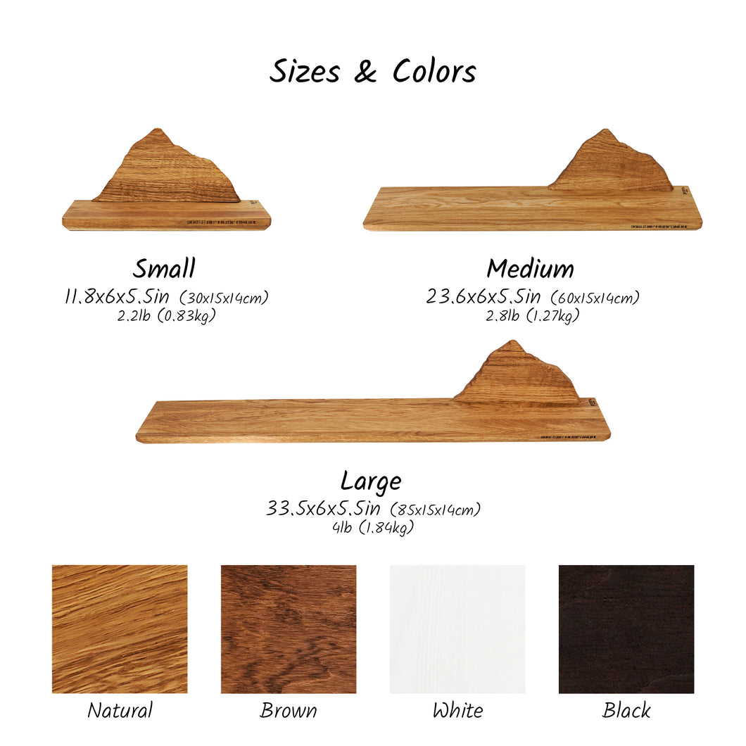 Wooden Shelf with Mountain Design, Functional Storage and Unique Decoration for Modern and Rustic Spaces