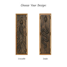 Load image into Gallery viewer, 3D Wooden Snake Wall Art, Oak Serpent Relief Sculpture with Detailed Carving for Home Decor, Gift Ideas, and Wall Displays