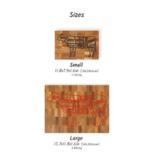 Load image into Gallery viewer, Personalized Oak Cutting Board, Engraved Butcher Block with Cow Diagram, Meat &amp; BBQ Lovers Gift