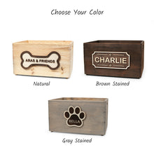 Load image into Gallery viewer, Storage dog toy box with name plate