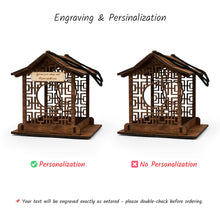 Load image into Gallery viewer, Personalized Wooden Bird Feeder, Decorative Hanging Feeder for Gardens and Outdoor Spaces