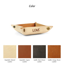 Load image into Gallery viewer, Leather valet tray with engraving