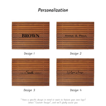 Load image into Gallery viewer, Personalized Wooden Shower Mat for Indoor &amp; Outdoor Use , Solid Thermo Ash Wood Bath Mat for Sauna &amp; Spa