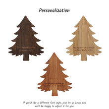 Load image into Gallery viewer, Personalized Christmas Tree Cutting Board, Ashwood Kitchen Board for Cheese, Charcuterie &amp; Holiday Gifts