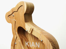 Load image into Gallery viewer, Wooden Piggy Bank Kangaroo (L, Brown, Engraving)