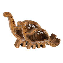Load image into Gallery viewer, Wooden Piggy Bank Dinosaur (M, Engraving)