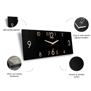 Wooden Wall Clock Black (2 Sizes)