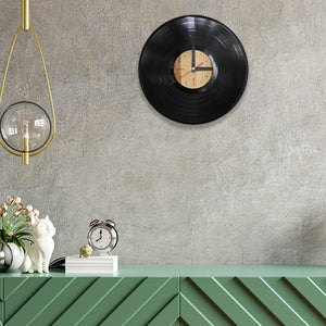 Vinyl Plate And Wood Clock, Wall Clock