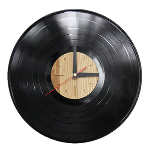 Vinyl Plate And Wood Clock, Wall Clock