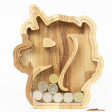 Load image into Gallery viewer, Wooden Piggy Bank Unicorn (L, Engraving)